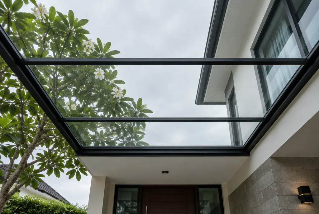 Glass awning in Kuala Lumpur by Eave Designs