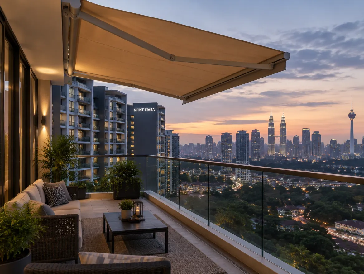 Retractable awning in Kuala Lumpur by Eave Designs
