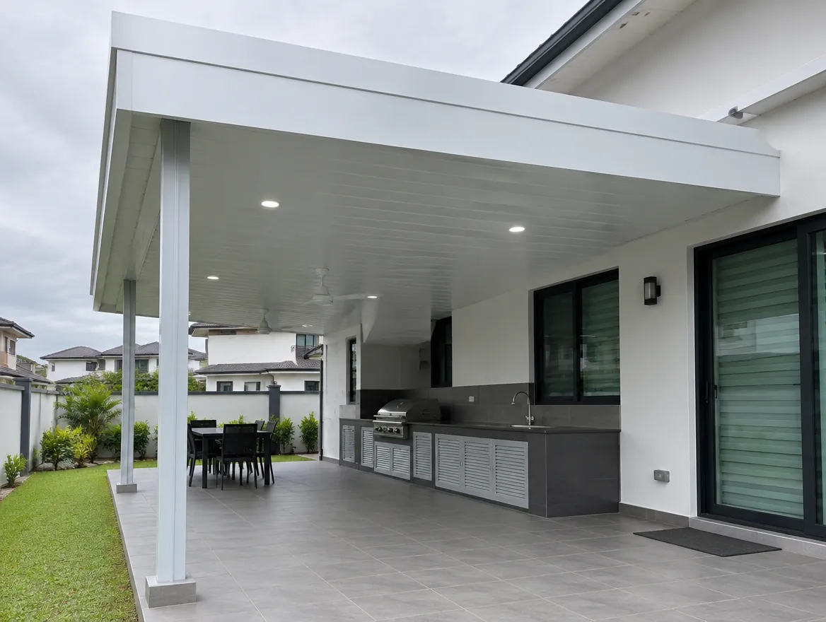 PU metal awning in Kuala Lumpur by Eave Designs